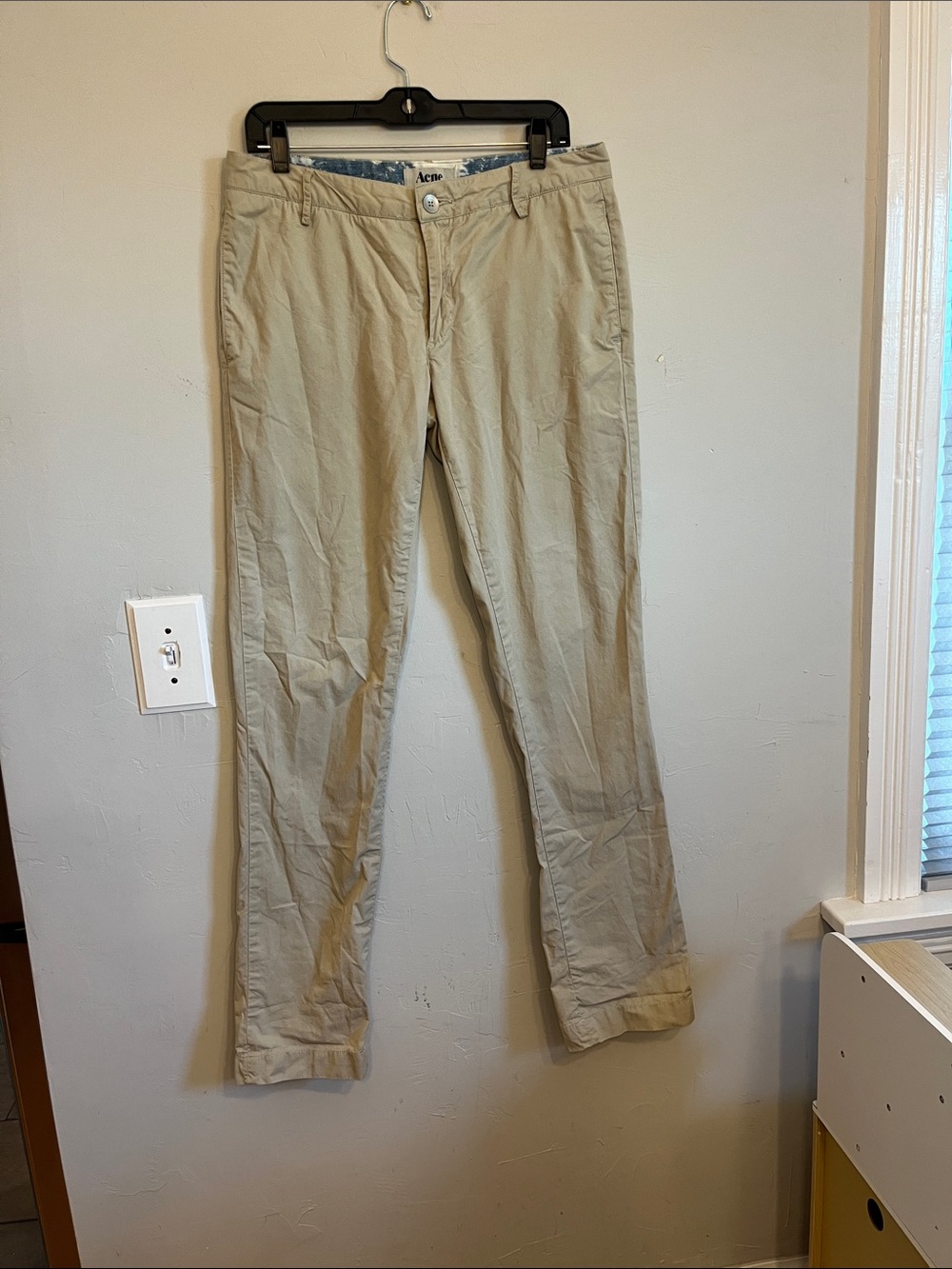 Acne Studios size 31 khaki cotton pants